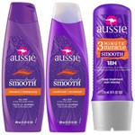 Ficha técnica e caractérísticas do produto Kit Aussie Miraculously Smooth com 1 Shampoo 400ml + 1 Condicionador 400ml + 1 Tratamento Aussie 3 M