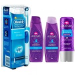 Kit Aussie Moist: Shampoo + Condicionador 180ml + Tratamento 3 Minutos 236ml + Oral- B Vitality 110v
