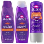 Kit Aussie Smooth Shampoo, Condicionador, Mascara 3 Minutes