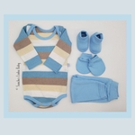 Ficha técnica e caractérísticas do produto Kit Baby Básico Sanches Baby Azul com Natural