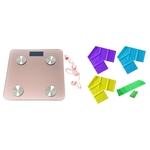 Ficha técnica e caractérísticas do produto Kit Balanca Digital Bluetooth Rosa E 4 Faixas Elasticas
