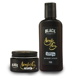Kit Balm em Cera + Shampoo para Barba Black Barts® Single Ron