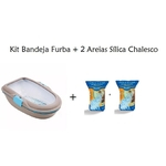 Ficha técnica e caractérísticas do produto Kit Bandeja Furba Cinza + 2 Areias Sílica Chalesco
