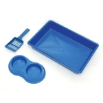 Kit Bandeja Higiênica Four Plastic para Gatos Azul