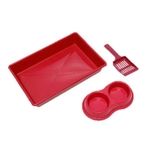 Ficha técnica e caractérísticas do produto Kit Bandeja Higiênica Four Plastic para Gatos Vermelho