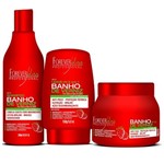 Ficha técnica e caractérísticas do produto Kit Banho de Verniz Morango Forever Liss Shampoo 500ml , Leave In 150g e Máscara 250g
