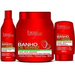 Ficha técnica e caractérísticas do produto Kit Banho de Verniz Morango Forever Liss Shampoo 500ml, Máscara 1kg e Leave-in 150g