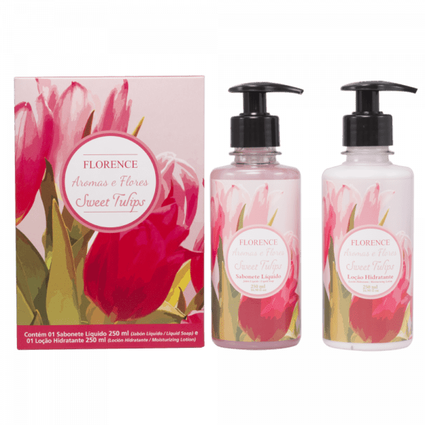 Ficha técnica e caractérísticas do produto Kit Banho Florence Sweet Tulips Loção Hidratante 245ml + Sabonete Líquido 245ml