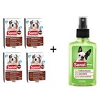 Ficha técnica e caractérísticas do produto Kit Banho para Cães e Gatos 4 Sabonetes em Barra Côco Sabol + Colonia Perfume Cães Machos