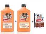 Kit Banho para Cães e Gatos Shampoo Neutro + Condicionador Neutro para Cães e Gatos + Sabonete em Barras Côco Sanol Dog