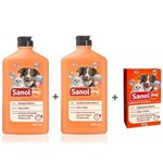 Kit Banho para Cães e Gatos: Shampoo Neutro + Condicionador Neutro + Sabonete em Barra Neutro para Cães e Gatos Sanol Dog