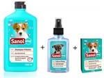 Ficha técnica e caractérísticas do produto Kit Banho para Cães Filhotes: Shampoo + Sabonete em Barra + Colônia Filhotes Sanol Dog