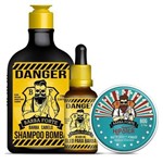 Ficha técnica e caractérísticas do produto Kit Barba Forte Shampoo e Óleo Danger com Pomada Matte Effect Hipster