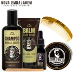 Ficha técnica e caractérísticas do produto Kit Barba Shampoo Balm Óleo Gel Cola + Escova e Pente Curvo