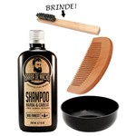 Ficha técnica e caractérísticas do produto Kit Barba Shampoo + Pente Bolso + Tigela Barbearia - Barba de Macho