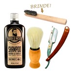 Ficha técnica e caractérísticas do produto Kit Barba Shampoo Pincel de Barbear + Navalha - Aproveite - Barba de Macho