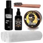 Ficha técnica e caractérísticas do produto Kit Barba Shampoo Tônico Pomada Escova 2 Toalhas Usebarba