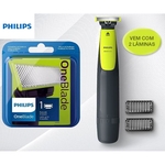 Ficha técnica e caractérísticas do produto Kit Barbeador Aparador Elétrico Philips One Blade Qp2510 + Refil