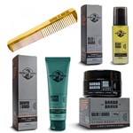 Ficha técnica e caractérísticas do produto Kit Barbear Shampoo Pente Balm Óleo Barba Brava