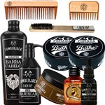 Ficha técnica e caractérísticas do produto Kit Barbearia Barbeiro Barber Shop Barbeiros Atacado com 2 Pomadas