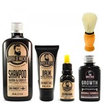 Ficha técnica e caractérísticas do produto Kit Barbearia Salão Shampoo Balm Óleo + Pincel de Barbear - Barba de Macho