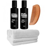 Kit Básico Pente de Bolso Shampoo Toalhas Balm Usebarba