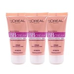 Ficha técnica e caractérísticas do produto Kit 3 BB Cream L'Oréal Paris Cor Morena FPS 20 30ml