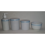 Ficha técnica e caractérísticas do produto Kit Bebe Higiênico Porcelana Poa Com Feixinha Azul 4