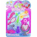 Ficha técnica e caractérísticas do produto Kit Beleza Infantil com Espelho Coracao + Pinceis e Acessorios 10 Pecas na Cartela - Colorido