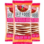 Ficha técnica e caractérísticas do produto Kit 3 Biscoito De Arroz C/ Chocolate Amargo Fit Food 70g
