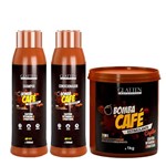 Kit Bomba de Café Glatten Professional Shampoo 500ml, Condicionador 500ml e Estimulante Capilar 1Kg