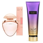 Ficha técnica e caractérísticas do produto KIT Bvlgari Rose Goldea EDP 90ml Victoria Secret Creme Love Spell 236ml