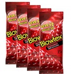 Ficha técnica e caractérísticas do produto Kit c/ 4 Preservativo Blowtex Morango L12 P10