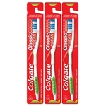 Kit c/ 3 Colgate Classic Clean Escova Dental Média Macia