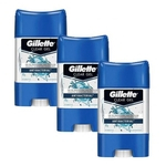 Ficha técnica e caractérísticas do produto Kit C/3 Desodorante Gillette Clear Gel Antibacterial 82g