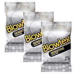 Ficha técnica e caractérísticas do produto Kit c/ 3 Pacotes Preservativo Blowtex Sensitive c/ 3 Un cada