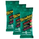 Ficha técnica e caractérísticas do produto Kit c/ 3 Pacotes Preservativo Blowtex Twist c/ 6 Un Cada