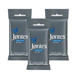 Ficha técnica e caractérísticas do produto Kit c/ 3 Preservativo JONTEX Lubrificado Sensitive 6 unidades