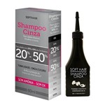 Ficha técnica e caractérísticas do produto Kit C/2 Shampoo Cinza Soft Hair 20% a 50% Fios Brancos 60ml - Softhair