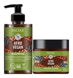 Ficha técnica e caractérísticas do produto Kit Cachos Inoar Shampoo 300ml + Máscara 500g Afro Vegan