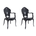 Ficha técnica e caractérísticas do produto Kit 2 Cadeiras Belle Epoque Com Braço Preto