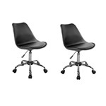 Ficha técnica e caractérísticas do produto Kit 2 Cadeiras Eames Office em Polipropileno Base Metal Sem Braço