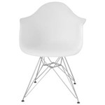 Ficha técnica e caractérísticas do produto Kit 2 Cadeiras Eiffel Base Cromada com Braço - Branco