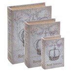 Ficha técnica e caractérísticas do produto Kit 3 Caixas Organizadoras Book Box Coroa Royal Mart 2472/3