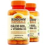 Ficha técnica e caractérísticas do produto Kit 2 Cálcio 600mg + Vitamina D3 Sundown 120 Cápsulas