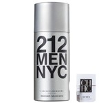 Kit Carolina Herrera 212 Men - Desodorante Spray Masculino 150ml+212 Eau de Toilette