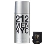 Kit Carolina Herrera 212 Men - Desodorante Spray Masculino 150ml+ch Men Privé