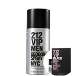 Kit Carolina Herrera 212 Men - Desodorante Spray Masculino 150ml+212 Vip Black Men