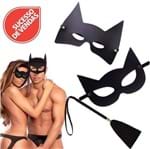 Ficha técnica e caractérísticas do produto Kit Casal 3X1 Máscara Batman e Mulher Gato + Chibata - Jeito Sexy