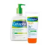 Kit Cetaphil Hidratante Advanced Moisturizer 473g + Protetor Solar Facial Sun com Cor FPS70 Ultra Matte 50ml